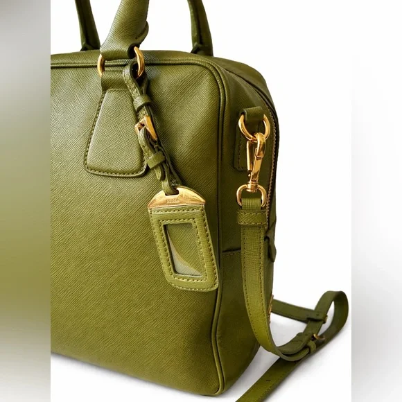 Prada Saffiano Lux Convertible Top Handle Bag – Green - Picture 3 of 8